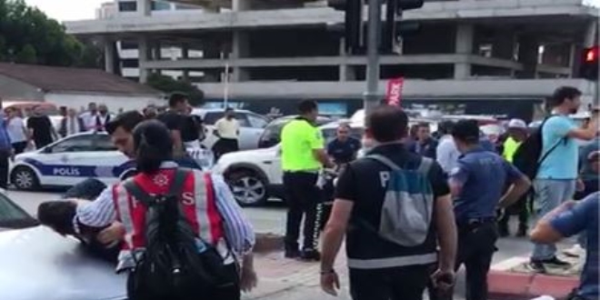 Anadolu Adalet Sarayı otoparkında sıcak anlar kamerada