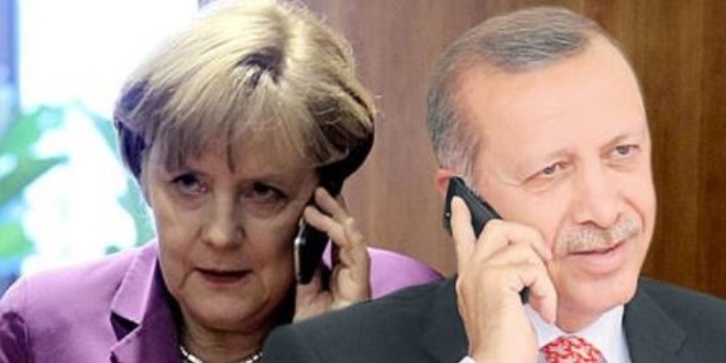 Erdoan, Angela Merkel ile telefonda grt