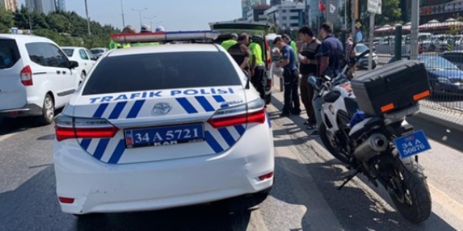 stanbul'da kaza: 1 motosikletli polis yaral