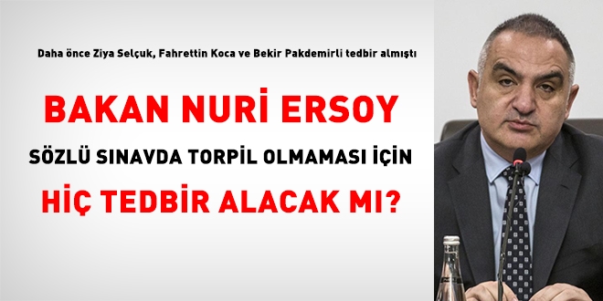 Bakan Nuri Ersoy, sözlüde torpil olmaması için hiç tedbir alacak mı?