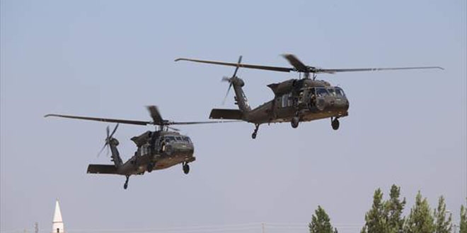 Fırat'ın doğusunda altıncı ortak helikopter uçuşu tamamlandı