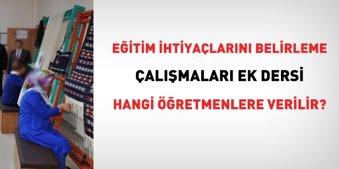 Eğitim ihtiyaçlarını belirleme çalışmaları ek dersi nedir, kimlere verilir?