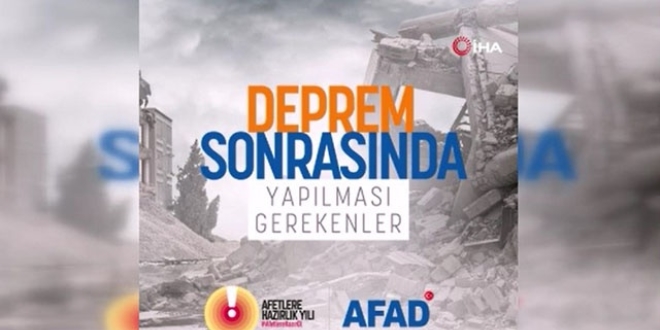 AFAD'dan depreme ilişkin videolu uyarı