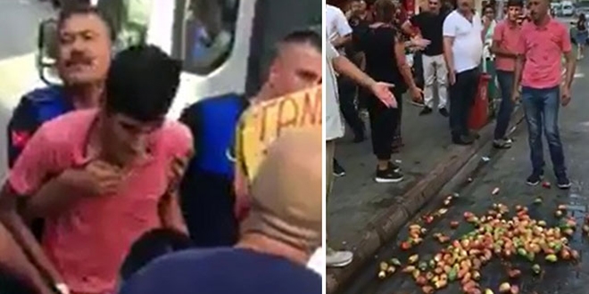 Zabıta seyyar satıcının incirlerini döktü, çevredekiler para verdi