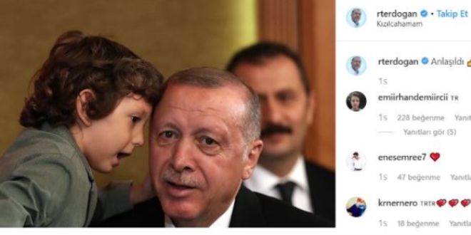 Cumhurbakan Erdoan'dan 'Anlald' paylam