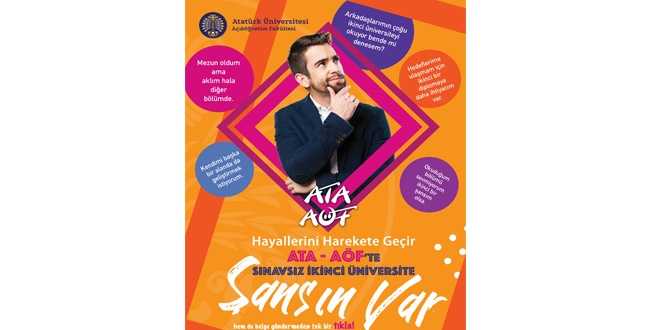 ATA AÖF'te Sınavsız İkinci Üniversite fırsatı devam ediyor