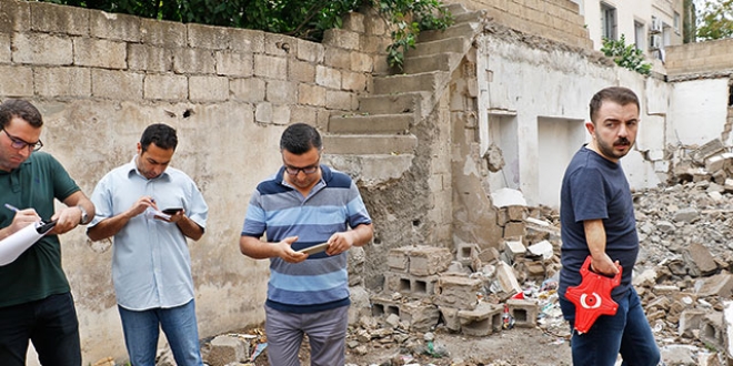 11 sivilin ehit olduu Nusaybin'de hasar tespiti