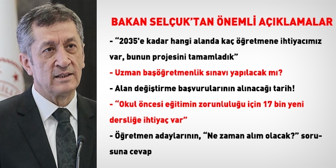 Milli Eğitim Bakanı'ndan öğretmen atama açıklaması