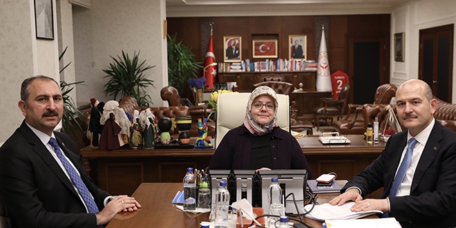 Kadına yönelik şiddetle mücadele için üç bakan buluştu