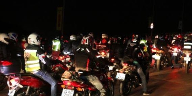 Motosikletlilerden Seçil öğretmene destek turu