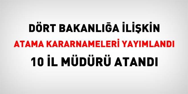 Resmi Gazetede, çok sayıda atama kararnamesi yayımlandı