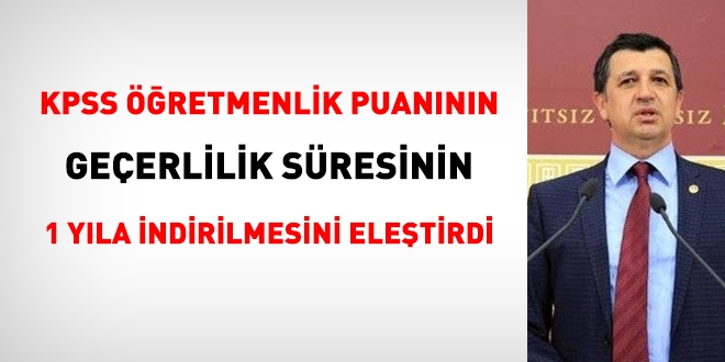 KPSS Öğretmenlik sınav puanının geçerlilik süresinin 1 yıla indirilmesini eleştirdi