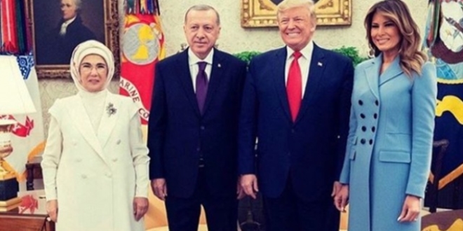 Trump, Erdoan'n ziyareti esnasndaki aile fotorafn paylat