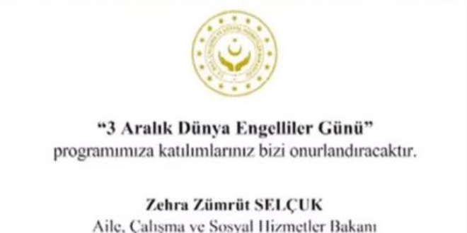 Bakanlıktan engellilere özel davetiye