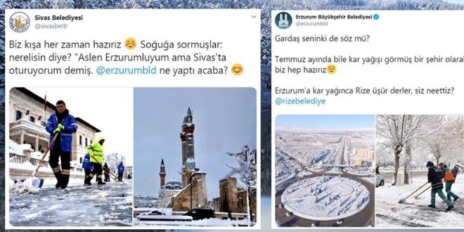 İl belediyelerinin kar ve soğuk hava 'atışması' gülümsetti