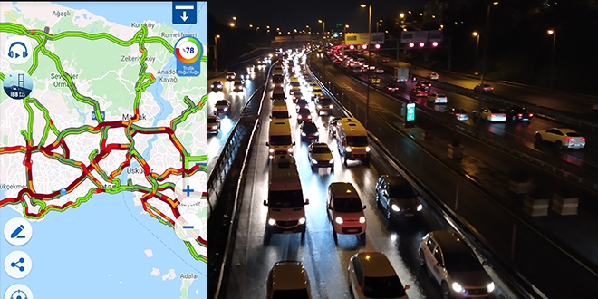 İstanbul'da yağış trafiği olumsuz etkiledi