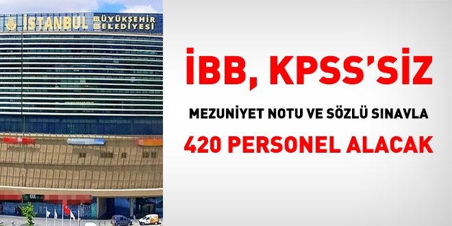 BB, KPSS'siz, mezuniyet notu ve szl snavla 420 personel alacak