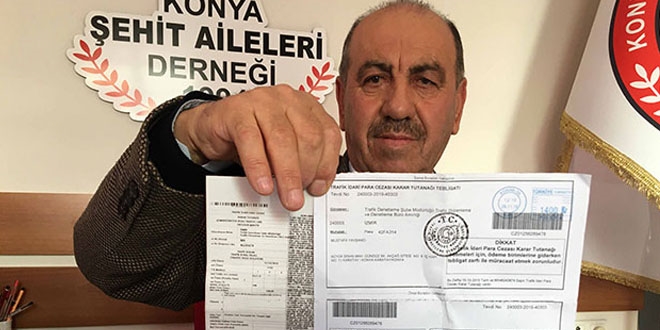 Şehit babasına, hiç gitmediği İzmir'de park cezası kesildi