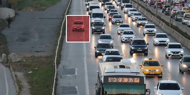 Emniyet şeridine giren sürücülere ceza yağdı