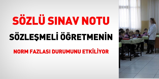 Sözlü sınav notu, sözleşmeli öğretmenlerin norm fazlası durumunu dahi etkiliyor