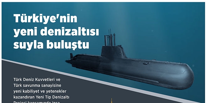 Türkiye'nin yeni denizaltısı suyla buluşuyor