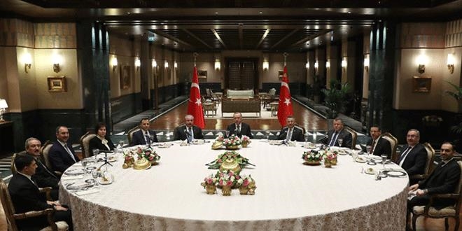 Erdo�an, yasama, y�r�tme ve yarg� organlar�n�n temsilcileriyle bulu�tu