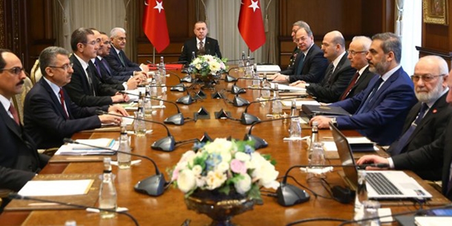 Cumhurbaşkanı Erdoğan'ın başkanlığında güvenlik toplantısı yapıldı