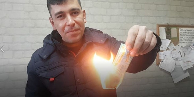 Asgari cretli ii, 'haram' diye 20 bin lira kan biletini yakt