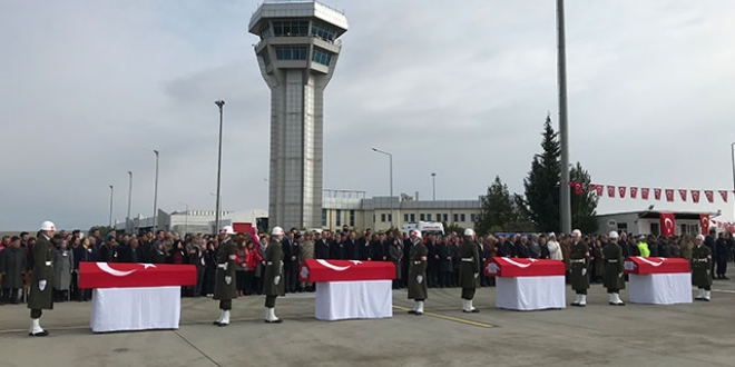 Şehit askerler, törenle memleketlerine uğurlandı