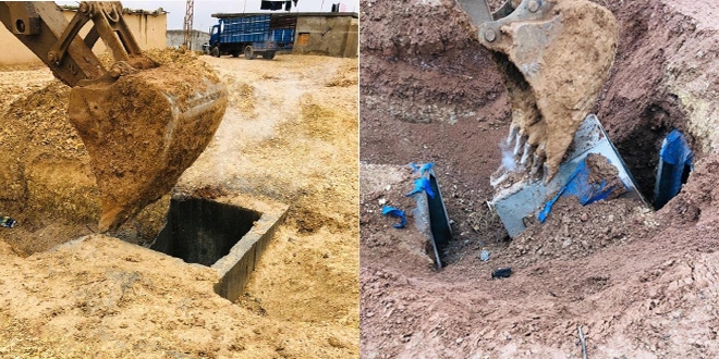 Suriye'de teröristlerin açtığı tüneller kapatılıyor