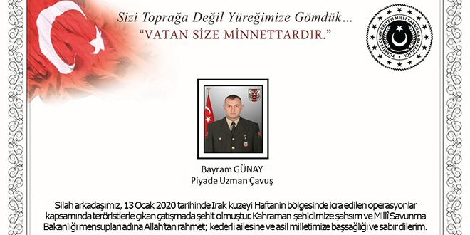 Şehit asker ve güvenlik korucusu için tören düzenlendi