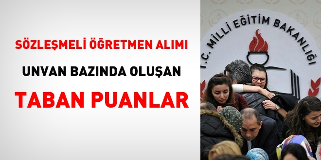 Sözleşmeli öğretmen alımı unvan bazından oluşan taban puanlar