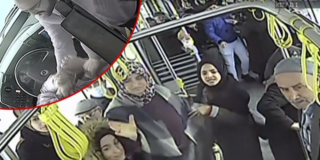 Seyir halindeyken sürücü ile yolcu birbirine girdi