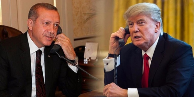 Cumhurbakan Erdoan ile ABD Bakan Trump Libya ve dlib'i grt