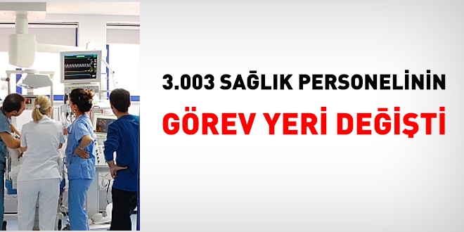 3.003 sağlık personelinin il dışı tayin sonuçları belli oldu