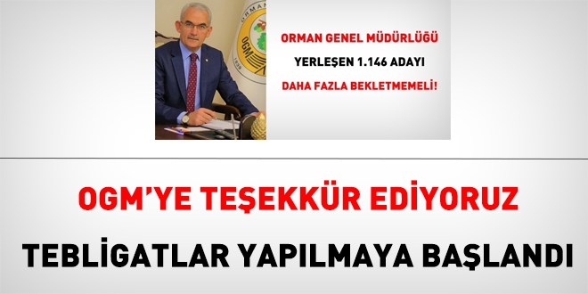 OGM, 1.146 sözleşmeli personel alımında tebligatları yapmaya başladı