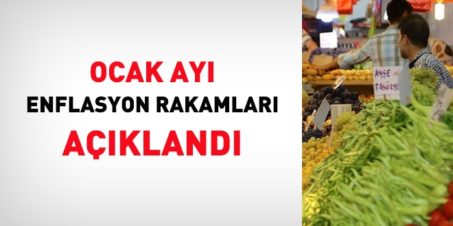 Ocak ayı Enflasyon rakamları açıklandı