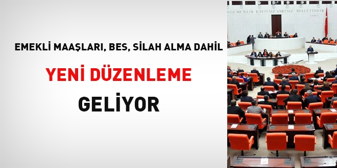 Emekli maaşları, BES, silah alma dahil yeni düzenleme geliyor