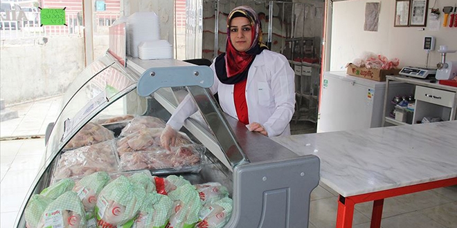 Kadın girişimci mikro krediyle kasap dükkanı açtı
