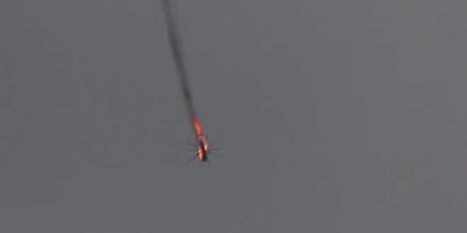 İdlib'de Esed rejimine ait helikopter düşürüldü