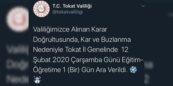 Sahte hesapla il genelinde kar tatili ilan ettiler