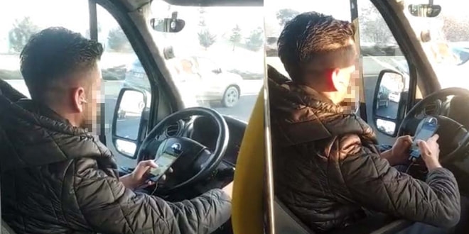 Minibüs şoförü seyir halindeyken telefonla mesajlaştı