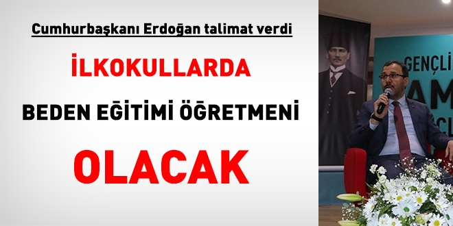 Bakan Kasapoğlu: İlkokullarda beden eğitimi olacak