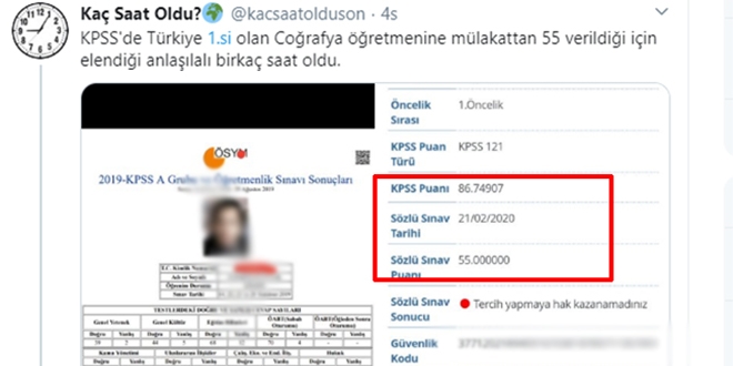 KPSS Türkiye 1.si, Bylock kullanıcısı olduğu için elendi
