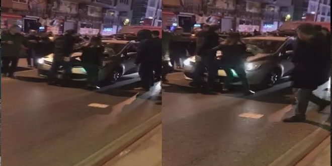 Otomobili, kucağında bebeği olan kadının üzerine sürdü