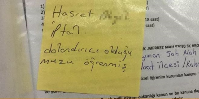 Dolandırıcıların notları şaşırttı