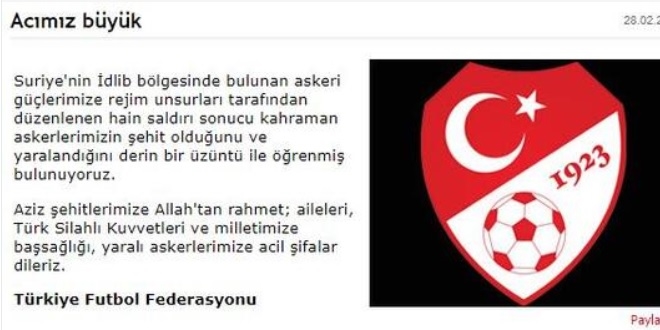 Spor dünyasından başsağlığı mesajları
