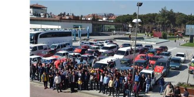 Sınır ilçesinde Mehmetçiğe destek konvoyu düzenlendi