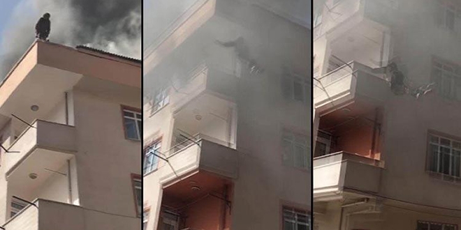 Kağıthane'de can pazarı: Çatıdan açılan battaniyeye atladı
