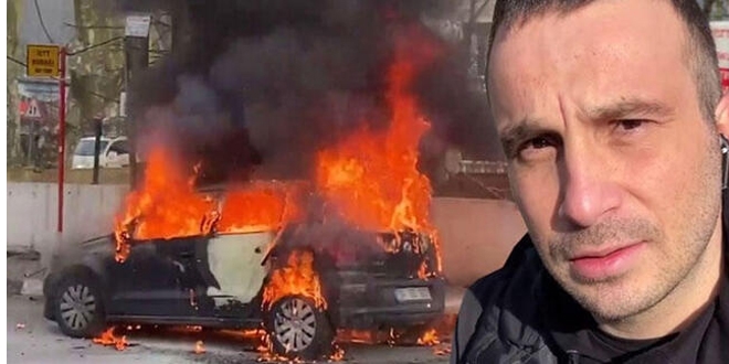 Sosyal medya fenomeni'nin aracı yandı